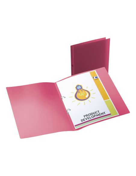 Carpeta Liderpapel 2 Anillas Redondas Mini 15 Mm 49070 Polipropileno Din A4 Rojo Translucido