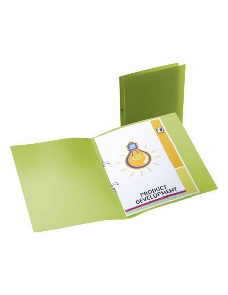 Carpeta Liderpapel 2 Anillas Redondas Mini 15 Mm 49073 Polipropileno Din A4 Verde Translucido