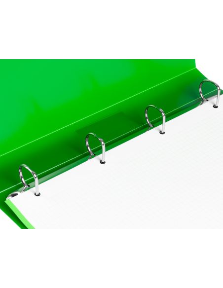 Carpeta Liderpapel 4 Anillas 25 Mm Mixtas 43433 Polipropileno Din A4 Verde Translucido