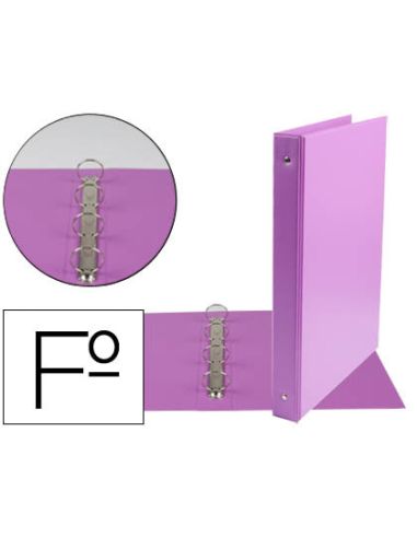 Carpeta Liderpapel 4 Anillas 25 Mm Redondas Plastico Folio Color Lila