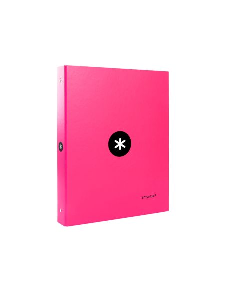 Carpeta Antartik A4 Forrada 4 Anillas 25 Mm Redondas Color Rosa