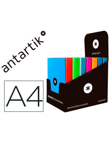 Carpeta Antartik A4 Forrada 4 Anillas 25 Mm Redondas Colores Surtidos