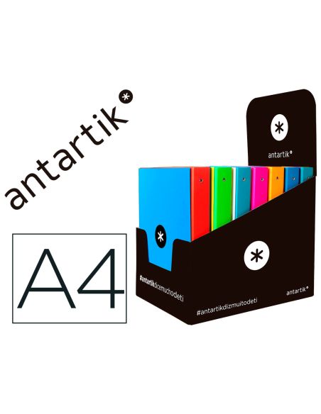 Carpeta Antartik A4 Forrada 4 Anillas 25 Mm Redondas Colores Surtidos