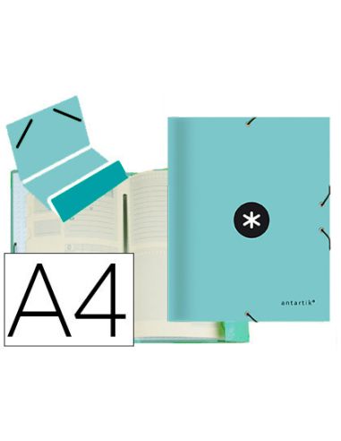 Carpeta Antartik Clasificadora A4 12 Departamentos Gomas Carton Forrado Color Menta