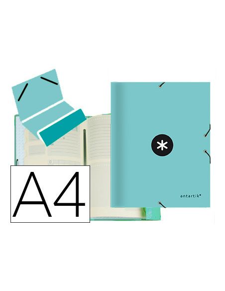 Carpeta Antartik Clasificadora A4 12 Departamentos Gomas Carton Forrado Color Menta