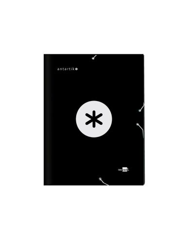 Carpeta Antartik Clasificadora A4 12 Departamentos Gomas Carton Forrado Color Negro