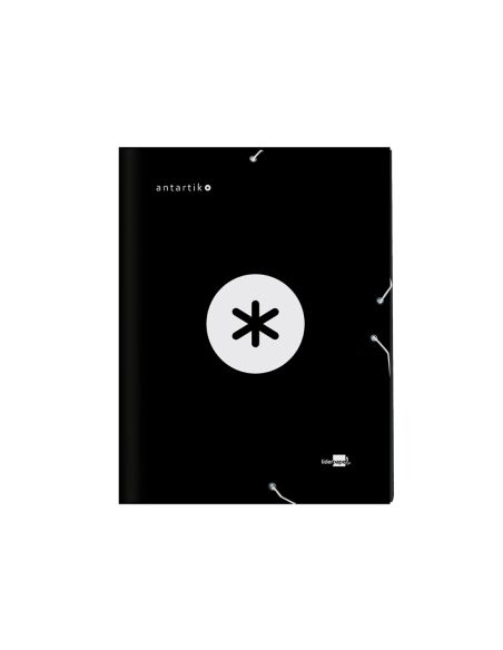 Carpeta Antartik Clasificadora A4 12 Departamentos Gomas Carton Forrado Color Negro