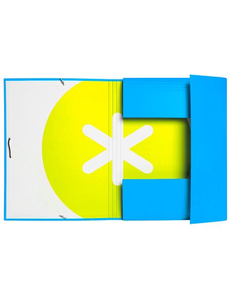 Carpeta Antartik Gomas Tres Solapas Carton Forrado A4 Color Azul