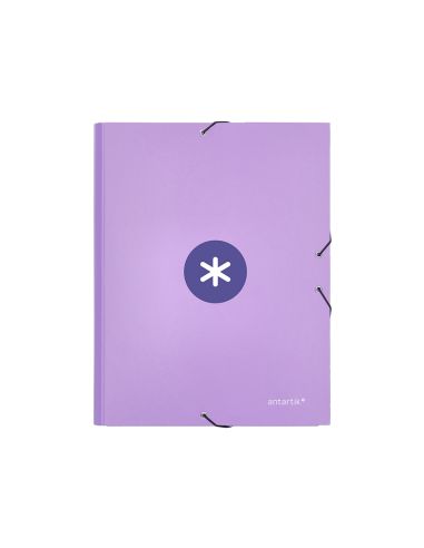 Carpeta Antartik Gomas Tres Solapas Carton Forrado A4 Color Lavanda