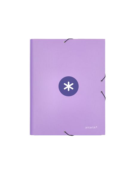 Carpeta Antartik Gomas Tres Solapas Carton Forrado A4 Color Lavanda