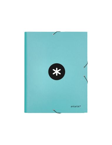 Carpeta Antartik Gomas Tres Solapas Carton Forrado A4 Color Menta