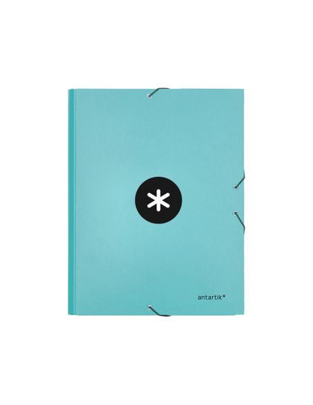 Carpeta Antartik Gomas Tres Solapas Carton Forrado A4 Color Menta