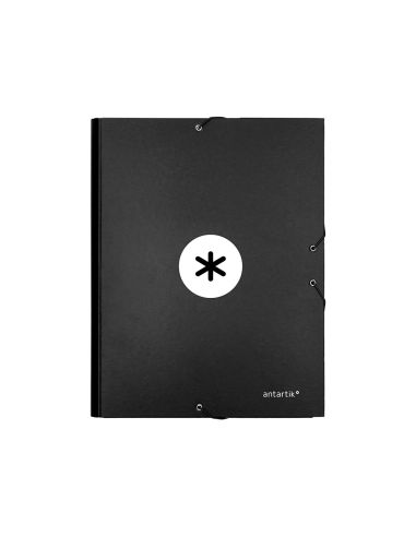 Carpeta Antartik Gomas Tres Solapas Carton Forrado Color Negro