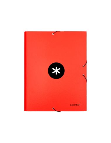 Carpeta Antartik Gomas Tres Solapas Carton Forrado A4 Color Rojo