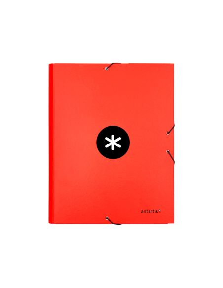 Carpeta Antartik Gomas Tres Solapas Carton Forrado A4 Color Rojo