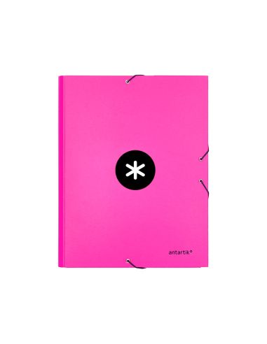 Carpeta Antartik Gomas Tres Solapas Carton Forrado A4 Color Rosa