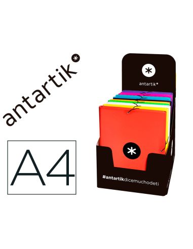 Carpeta Antartik Gomas Tres Solapas Carton Forrado A4 Colores Surtidos