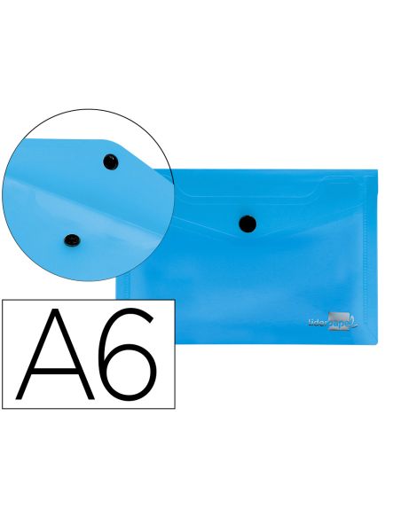 Carpeta Liderpapel Dossier Broche 44232 Polipropileno Din A6 Azul Translucido
