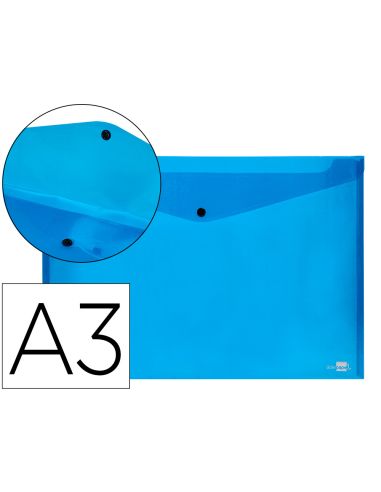 Carpeta Liderpapel Dossier Broche 44242 Polipropileno Din A3 Azul Translucido