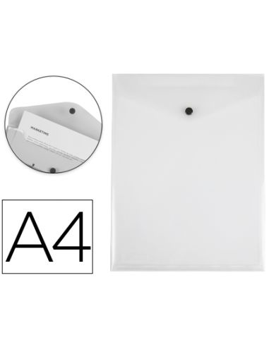 Carpeta Liderpapel Dossier Broche Polipropileno Din A4 Formato Vertical Transparente 50 Hojas