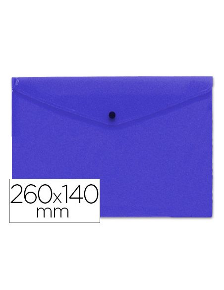 Carpeta Liderpapel Dossier Broche Polipropileno Tamaño Sobre Americano 260X140 Mm Azul Translucido