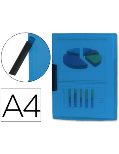 Carpeta Liderpapel Dossier Pinza Lateral 35482 Polipropileno Din A4 Azul 30 Hojas Pinza Giratoria