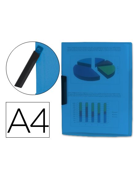 Carpeta Liderpapel Dossier Pinza Lateral 35482 Polipropileno Din A4 Azul 30 Hojas Pinza Giratoria