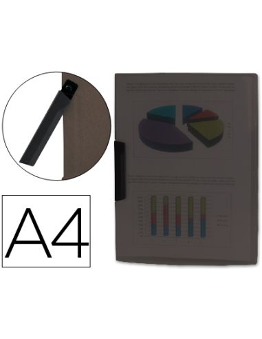 Carpeta Liderpapel Dossier Pinza Lateral 35485 Polipropileno Din A4 Negra 30 Hojas Pinza Giratoria