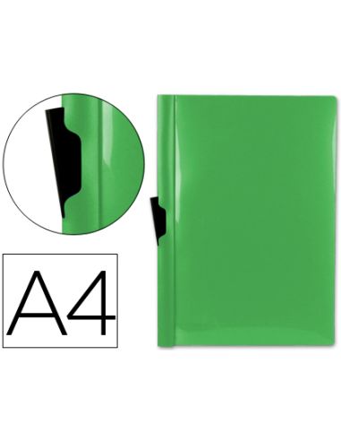 Carpeta Liderpapel Dossier Pinza Lateral 45323 Polipropileno Din A4 Verde 60 Hojas Pinza Deslizante