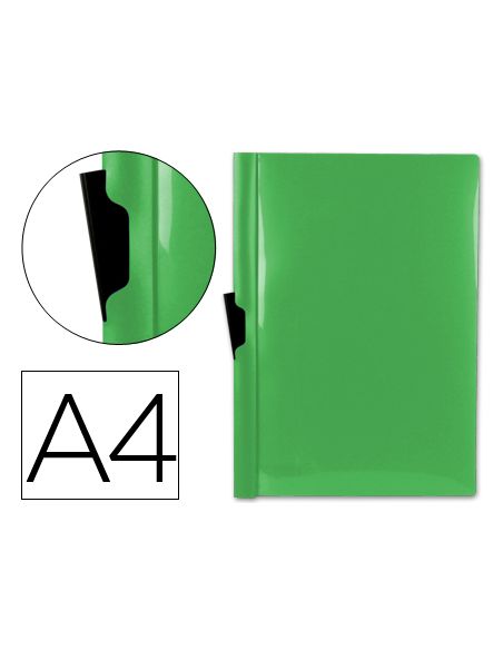 Carpeta Liderpapel Dossier Pinza Lateral 45323 Polipropileno Din A4 Verde 60 Hojas Pinza Deslizante