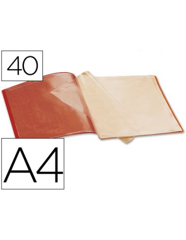 Carpeta Liderpapel Escaparate 37930 40 Fundas Polipropileno Din A4 Roja
