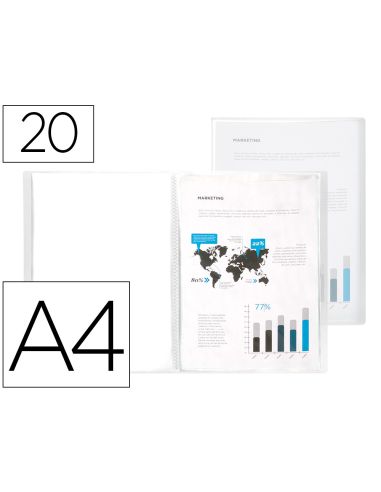 Carpeta Liderpapel Escaparate 47044 20 Fundas Polipropileno Din A4 Transparente Translucido