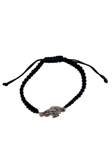 Pulsera Macrame Azul Oscuro C/Silueta Auxiliadora