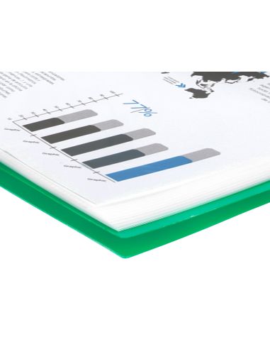 Carpeta Liderpapel Escaparate Con Espiral 20 Fundas Polipropileno Din A5 Verde