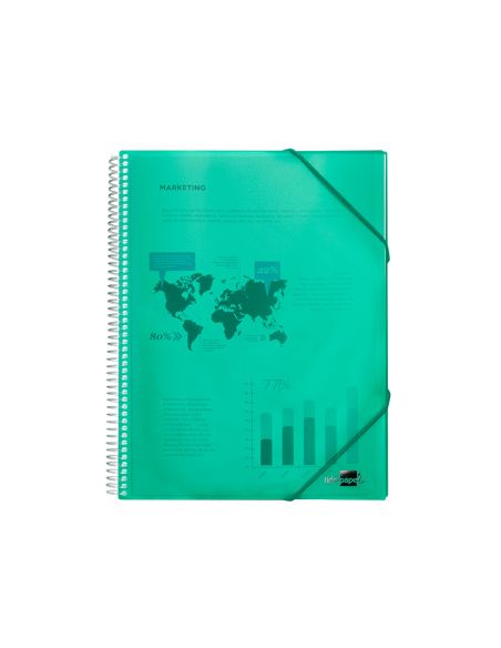 Carpeta Liderpapel Escaparate Con Espiral 40 Fundas Polipropileno Din A4 Verde