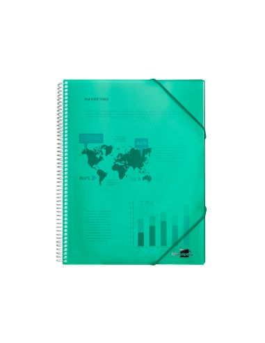 Carpeta Liderpapel Escaparate Con Espiral 60 Fundas Polipropileno Din A4 Verde