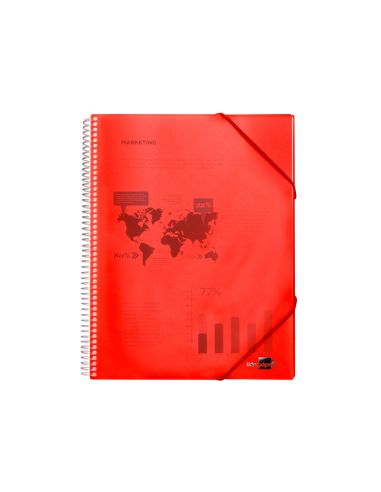 Carpeta Liderpapel Escaparate Con Espiral 80 Fundas Polipropileno Din A4 Rojo