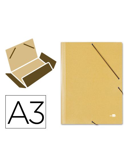 Carpeta Liderpapel Gomas Tres Solapas Carton Prespan A3 Color Amarillo