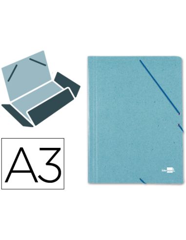 Carpeta Liderpapel Gomas Tres Solapas Carton Prespan A3 Color Verde
