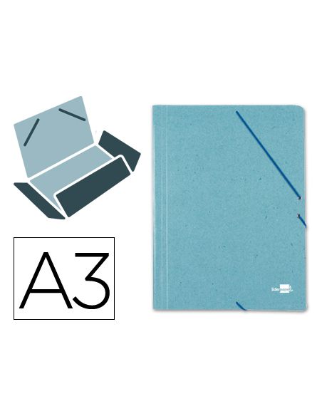 Carpeta Liderpapel Gomas Tres Solapas Carton Prespan A3 Color Verde