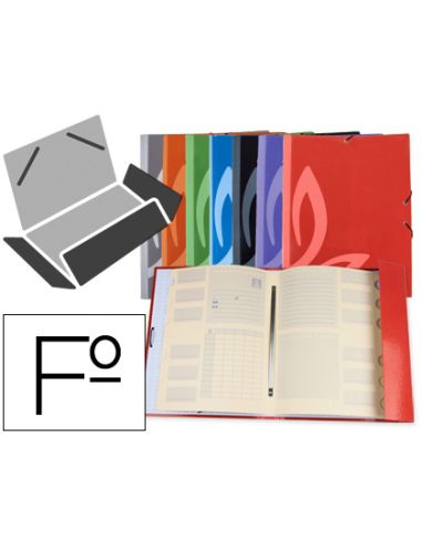 Carpeta Liderpapel Gomas Carton Forrado Clasificadora Folio 7 Colores Surtidos