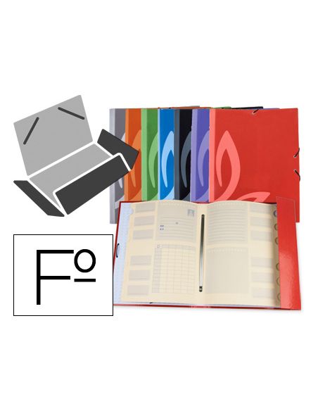Carpeta Liderpapel Gomas Carton Forrado Clasificadora Folio 7 Colores Surtidos
