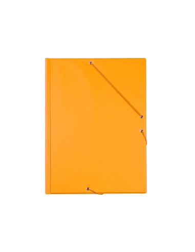 Carpeta Liderpapel Gomas Tres Solapas Carton Forrado Pvc Folio Color Naranja