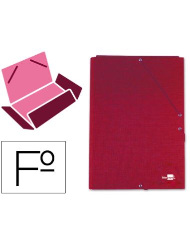 Carpeta Liderpapel Gomas Tres Solapas Carton Forrado Folio Color Rojo
