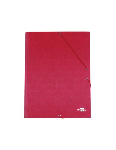 Carpeta Liderpapel Gomas Tres Solapas Carton Forrado Folio Color Rojo