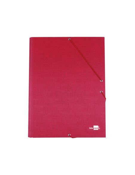 Carpeta Liderpapel Gomas Tres Solapas Carton Forrado Folio Color Rojo