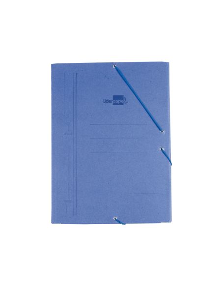 Carpeta Liderpapel Gomas Folio Sencilla Carton Compacto Azul