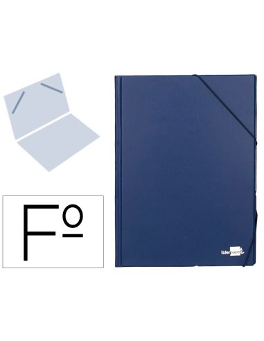Carpeta Liderpapel Gomas Folio Sencilla Pvc Azul