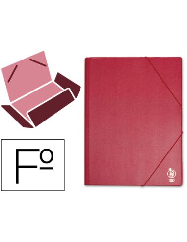 Carpeta Liderpapel Gomas Tres Solapas Plastico Folio Color Rojo