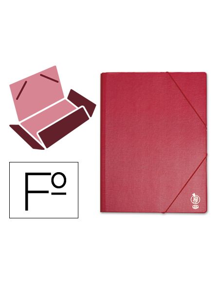 Carpeta Liderpapel Gomas Tres Solapas Plastico Folio Color Rojo